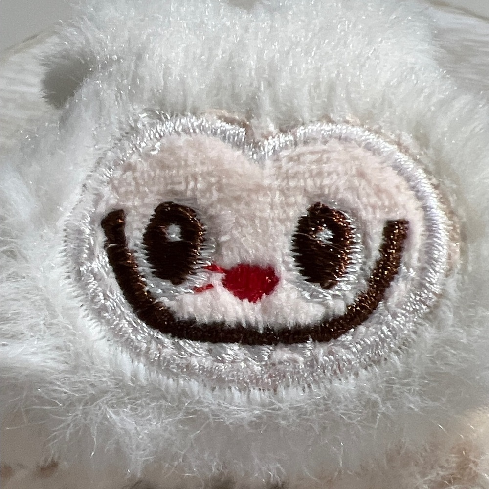 Source Unknown White and Brown Furry Hair Accessory